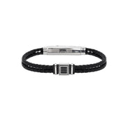Mabina Bracciale in lab leather e zirconi neri 534149
